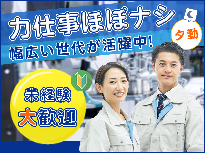 【カンタン軽作業】土日祝休み◎レンズ加工機械操作や検査など！夕勤専属☆明るい髪色・アクセサリーOK☆未経験歓迎！20代～40代の男女活躍中＜茨城県常陸大宮市＞